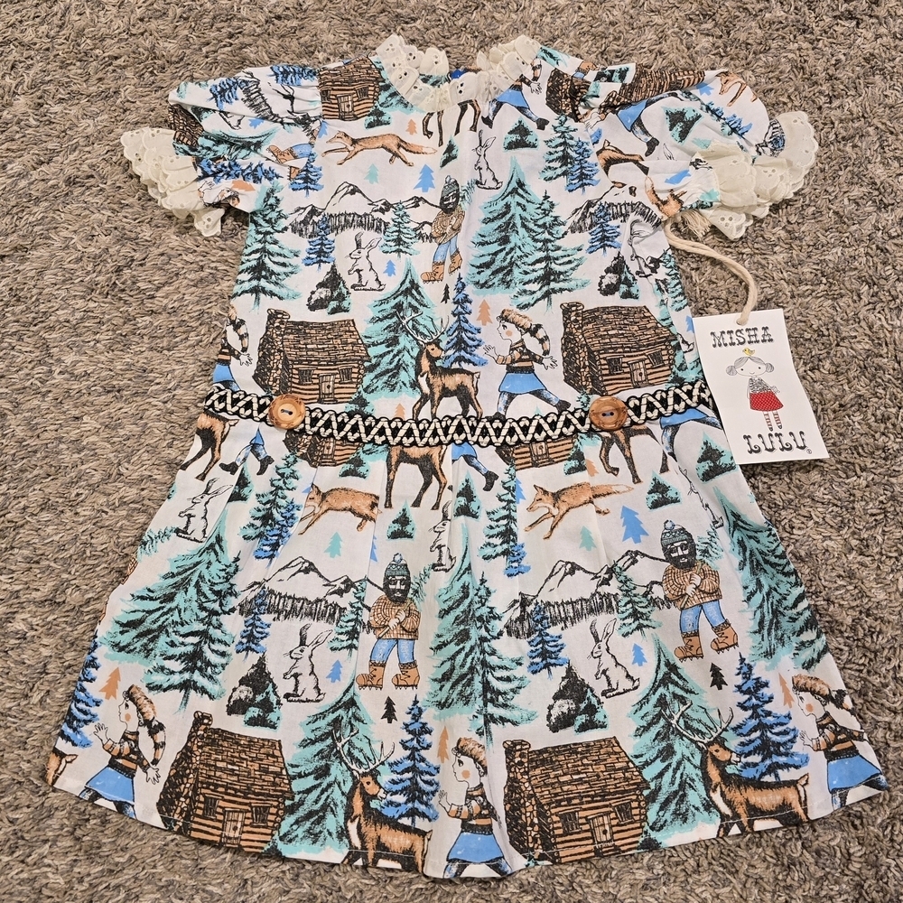 Misha Lulu Casual Dress - Blue and White